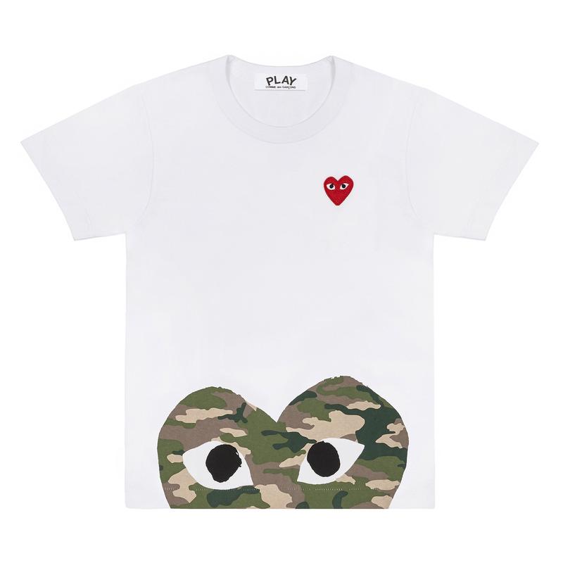 Play - Printed Camouflage Heart T-Shirt - (White)