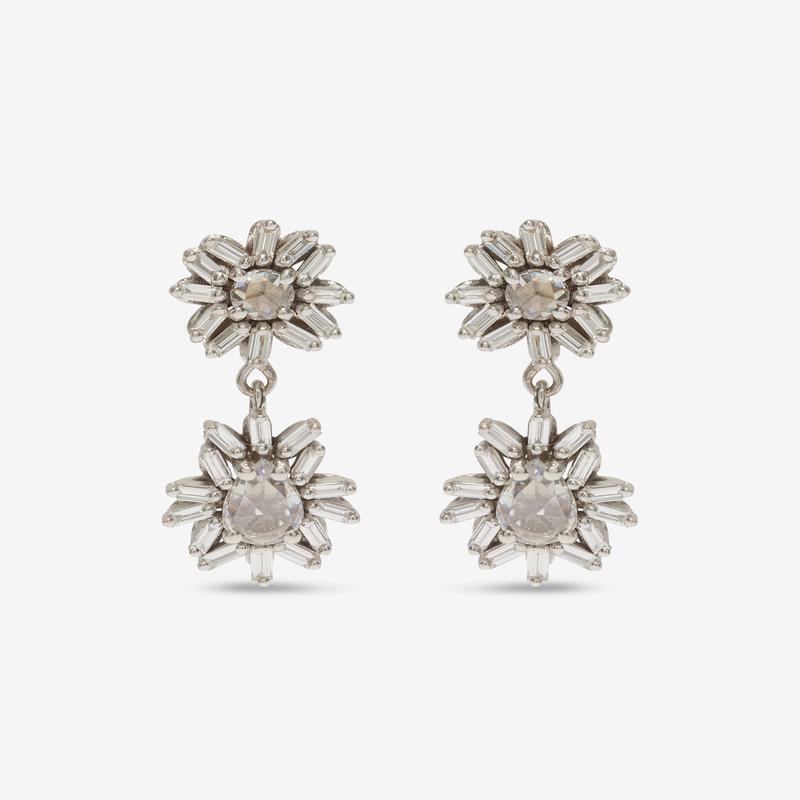 Suzanne Kalan - One of a Kind Diamond Doublet Earrings - (White Gold)