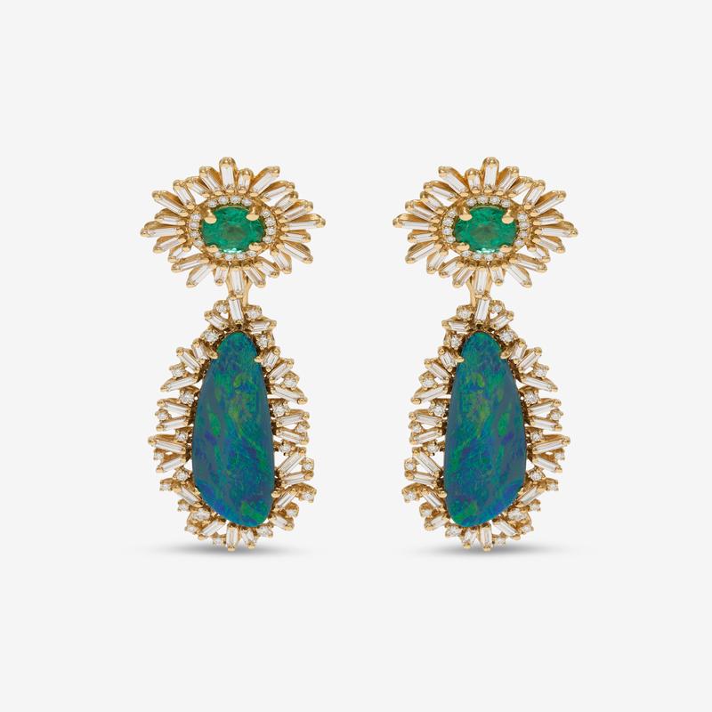 Suzanne Kalan - One of a Kind Opal Earrings - (Yellow Gold)