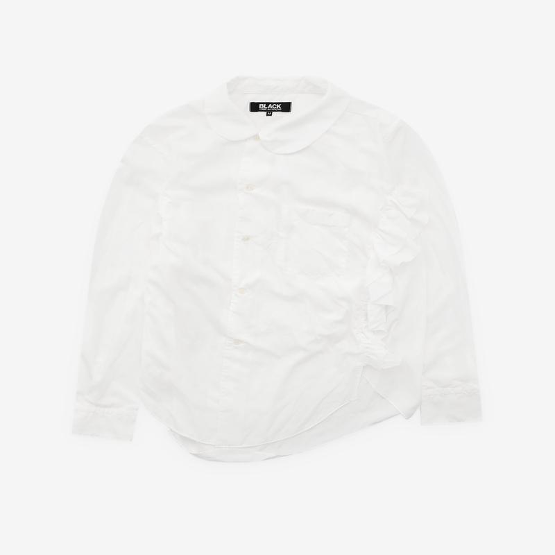 Black Comme des Garons - Asymmetric Ruffle Shirt - (White)