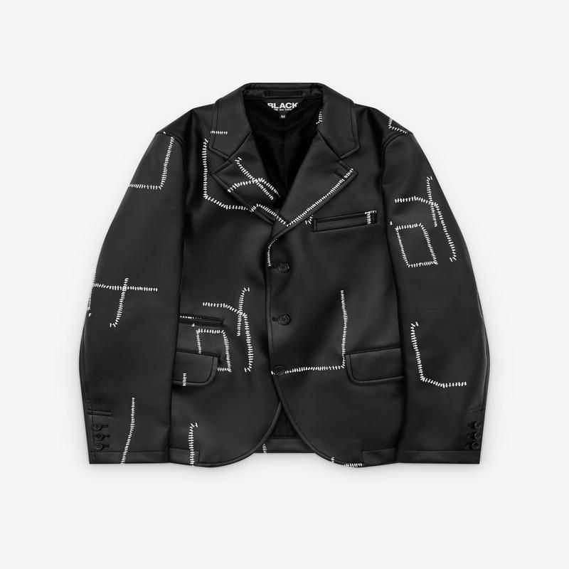 Black Comme des Garons -  Printed Stitch Detail Jacket - (Black)