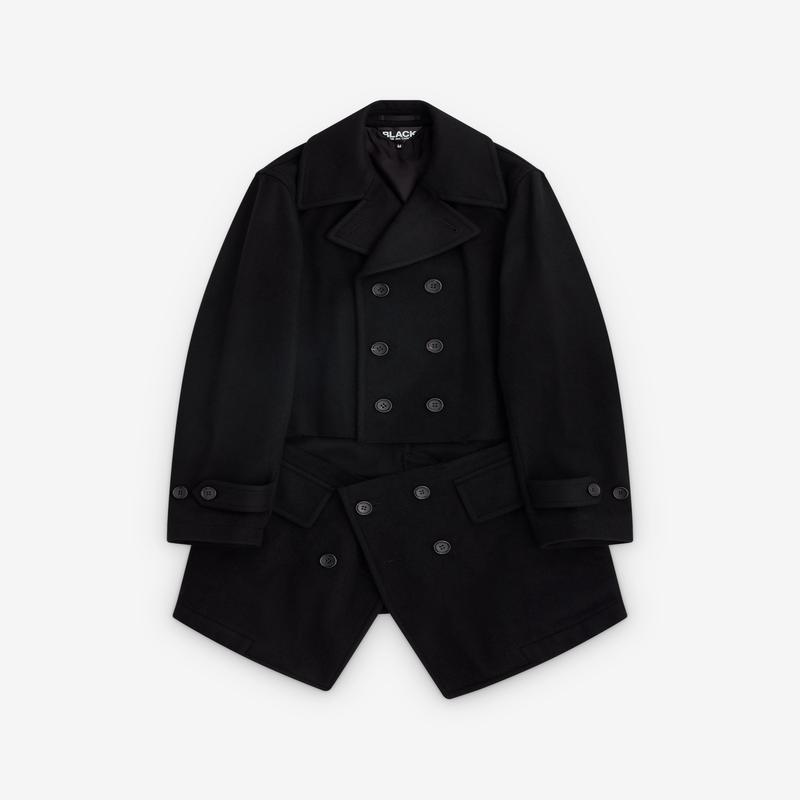 Black Comme des Garons - Wool Double Breasted Split Coat - (Black)
