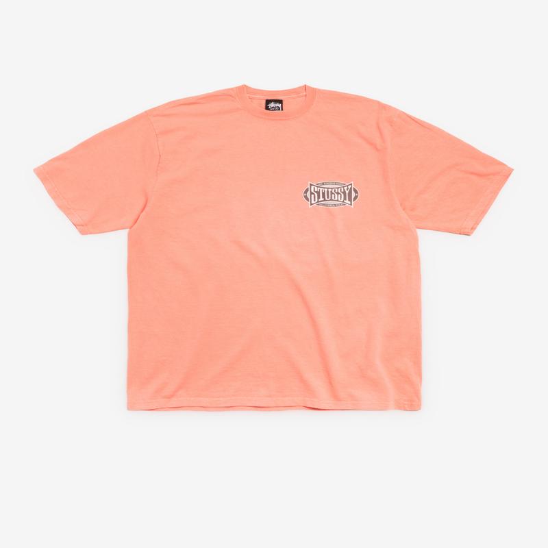 Stssy - Champion Oval Pigmentment Dyed T-Shirt - (Sherbet)
