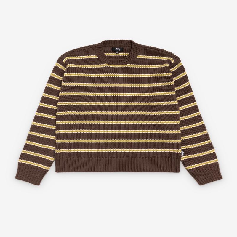 Stssy - Stripe Knit Crew - (Forest)