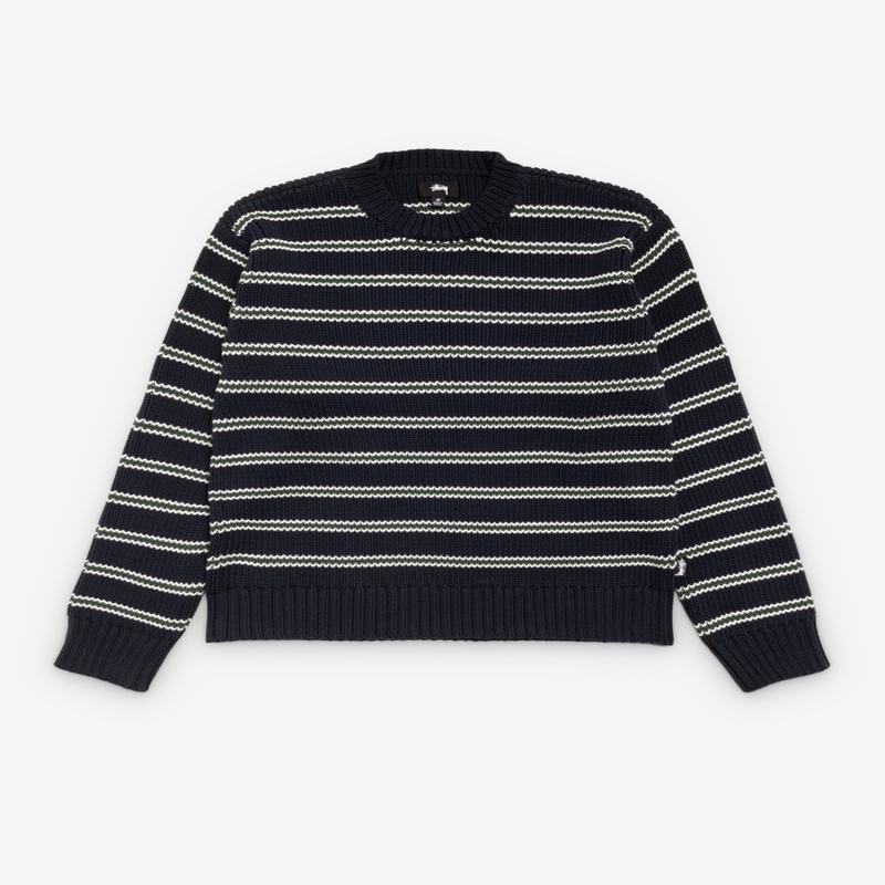 Stssy - Stripe Knit Crew - (Ocean)