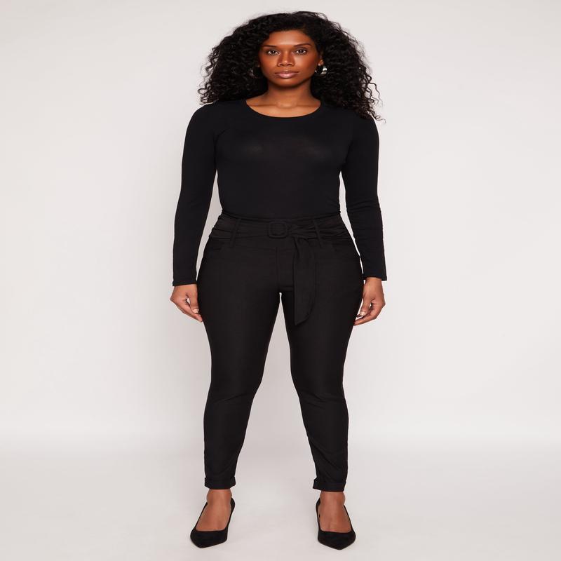 Belted Front Dress Pants