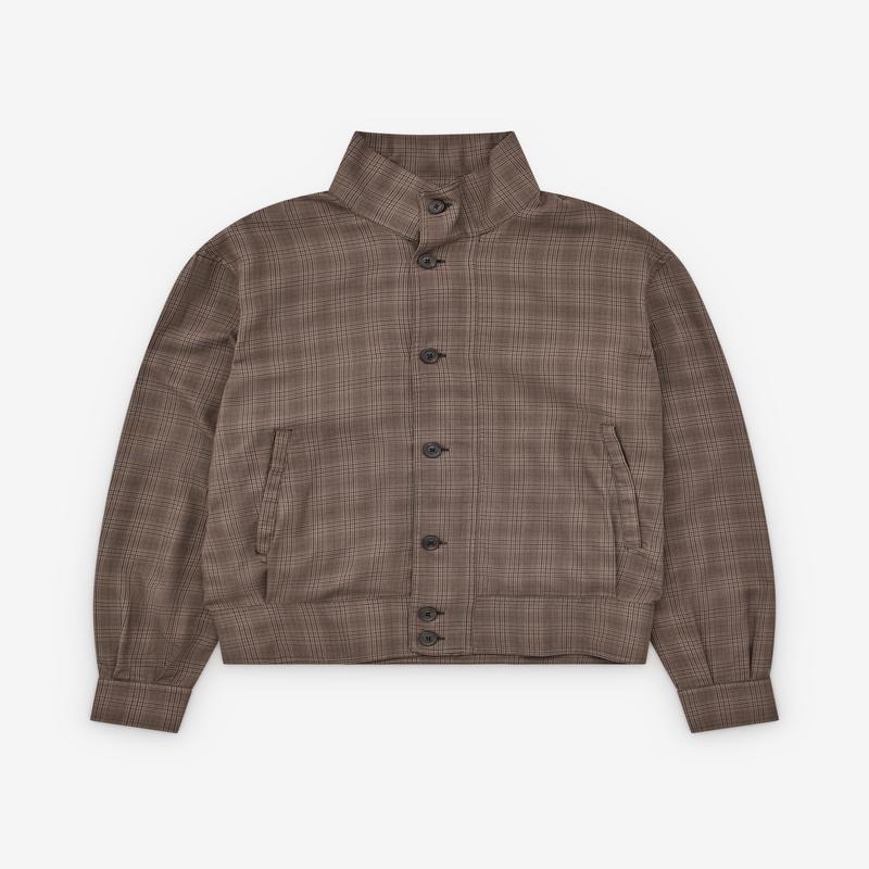 Our Legacy - Men's Mock Bomber - (Dirty Brown Glen Plaid)