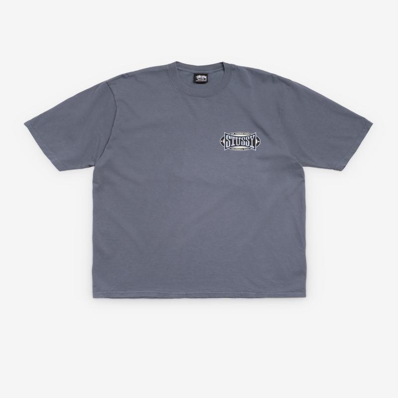 Stssy - Champion Oval Pigmentment Dyed T-Shirt - (Navy)
