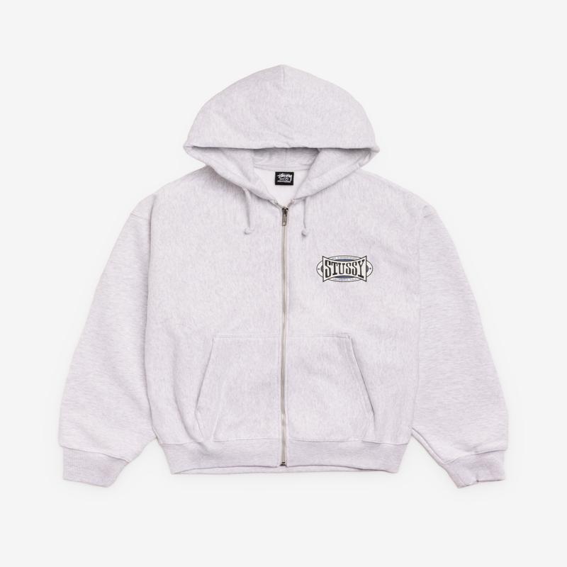 Stssy - Champion Oval Zip Hood - (Ash Heather)