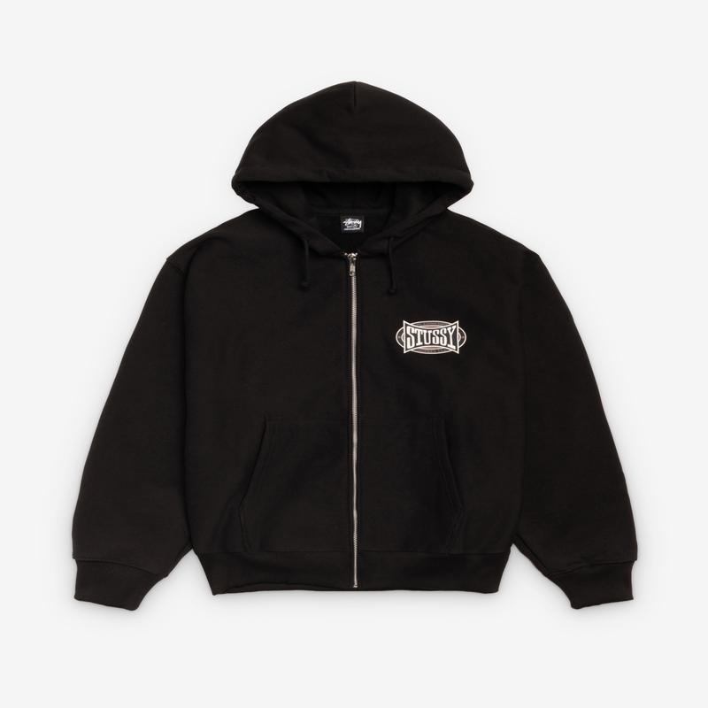 Stssy - Champion Oval Zip Hood - (Black)