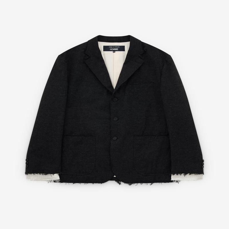 CDG Homme - Mens Raw Hem Wool Blazer - (Charcoal)