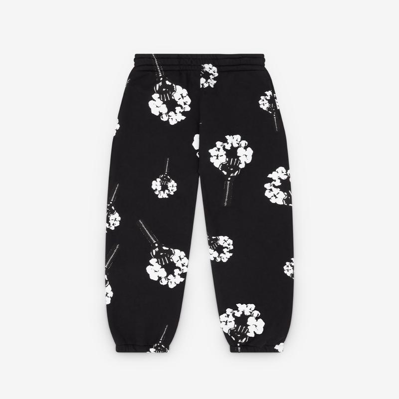 Denim Tears - Hardies Cotton Wreath Fist Sweatpants - (Black)