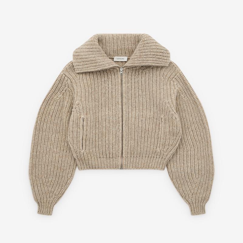 Lemaire - Womens Zipped Cardigan - (Beige/Oat)