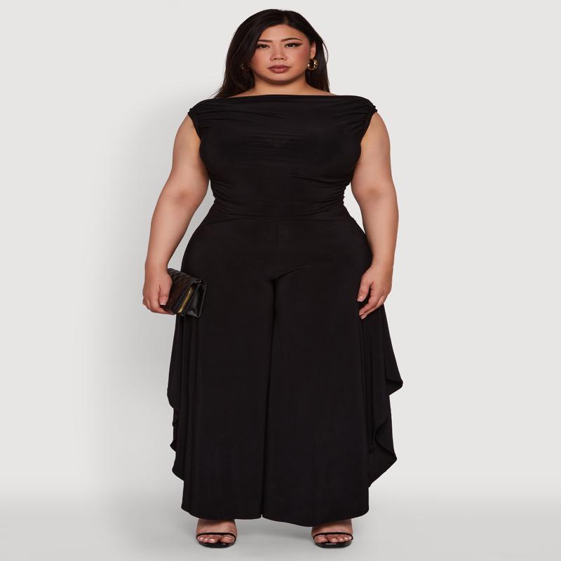 Plus Size Stylish High-Waisted Tulip Leg Palazzo Pants