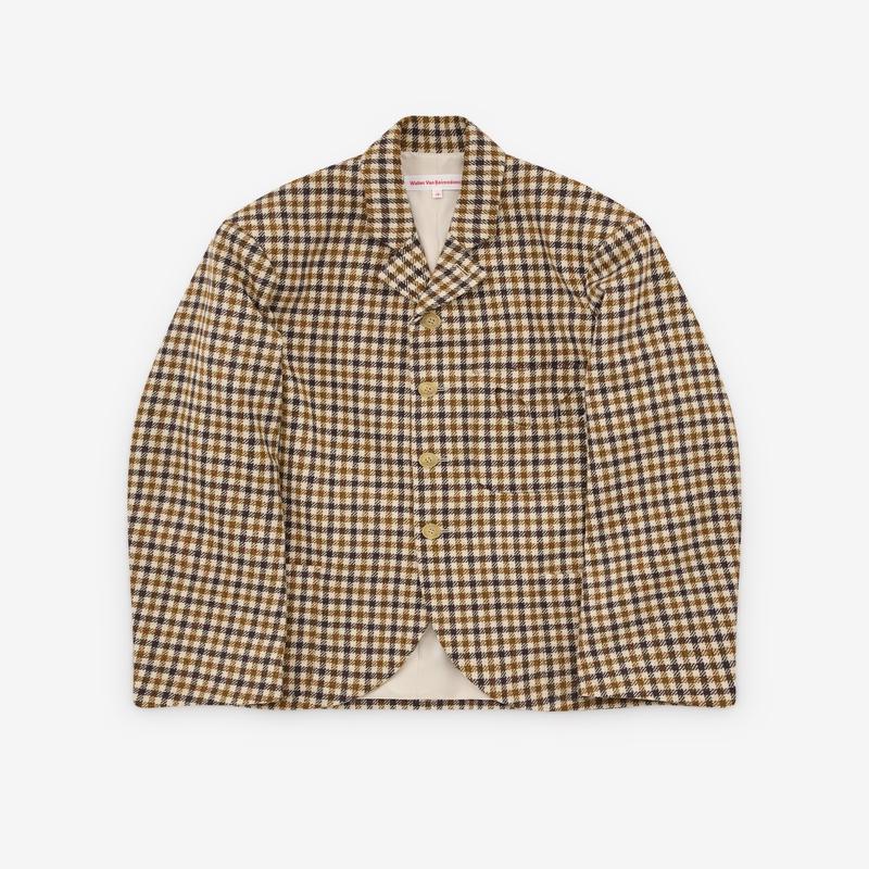 Walter Van Beirendonck - Mens Boxy Blazer - (Cream Check)
