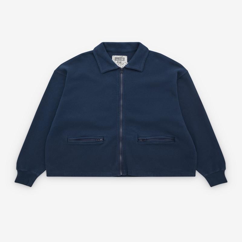 Cav Empt - Mens Dbl Knit Collared Zip Up Navy - (Navy)