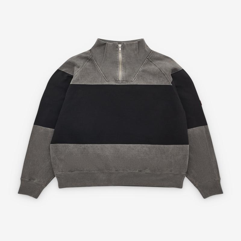 Cav Empt - Mens Overdye Stripe Half Zip - (Grey)