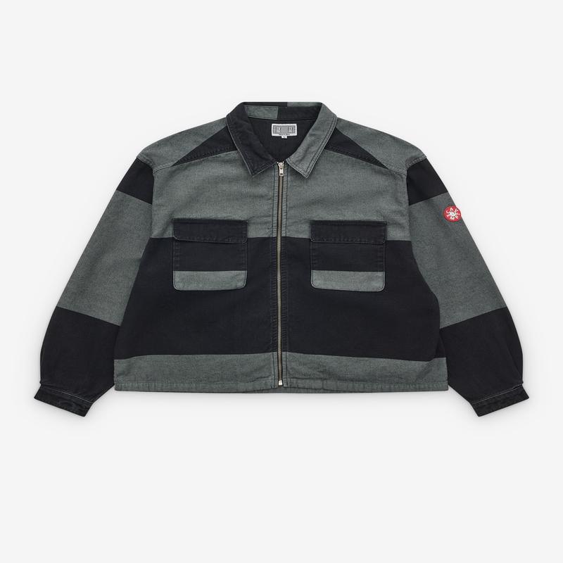 Cav Empt - Mens Overdye Stripe Short Shirt Jacket - (Grey)