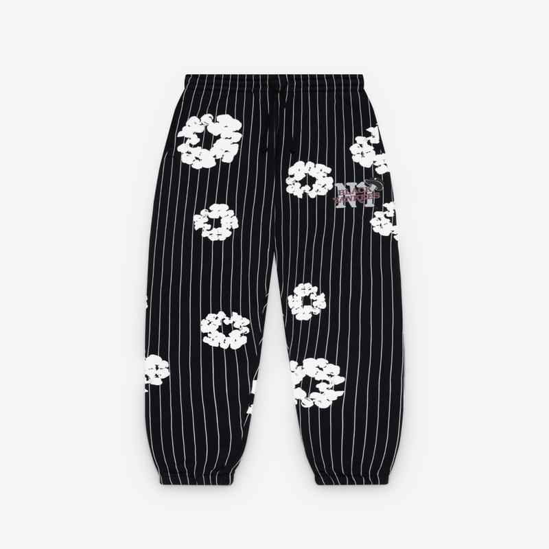 Denim Tears - Pinstripe Wreath Sweatpants  - (Black)