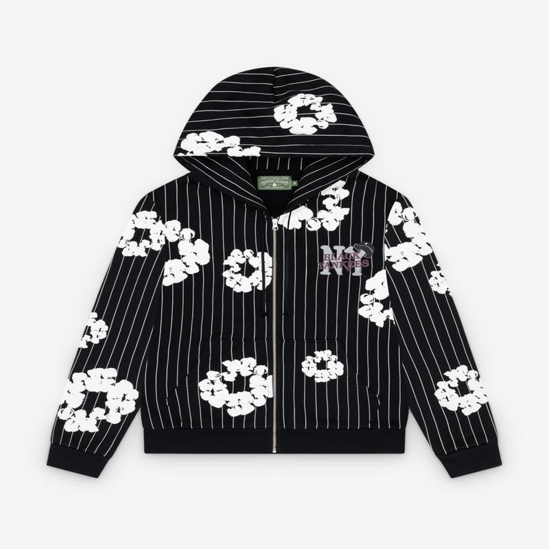 Denim Tears - Pinstripe Wreath Zip Hoodie - (Black)