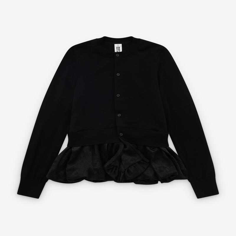 Noir Kei Ninomiya - Womens Peplum Hem Cardigan - (Black)