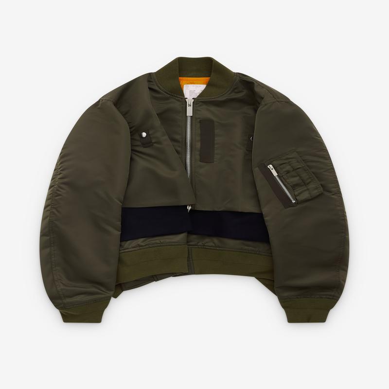 sacai - Women's Layered Bomber Jacket - (Khaki)