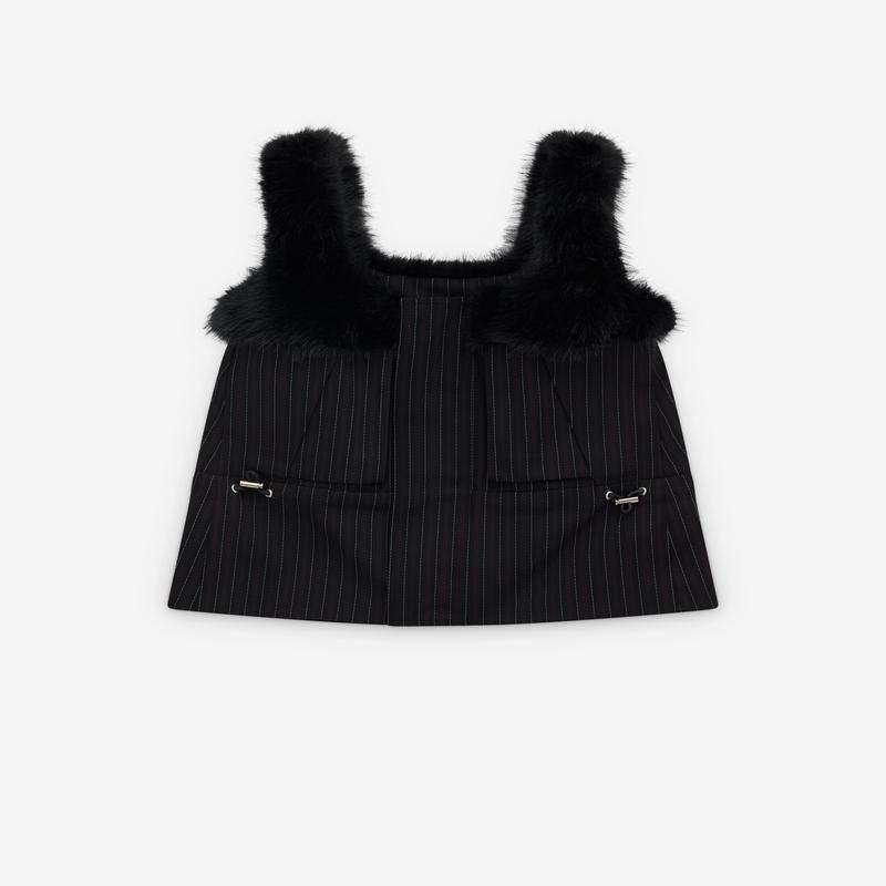 sacai - Women's Stripe Doeskin Tank Top - (Black)