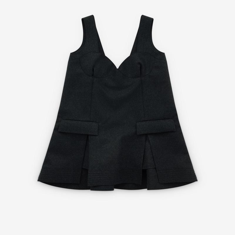 sacai - Women's Wool Mini Dress - (Charcoal)