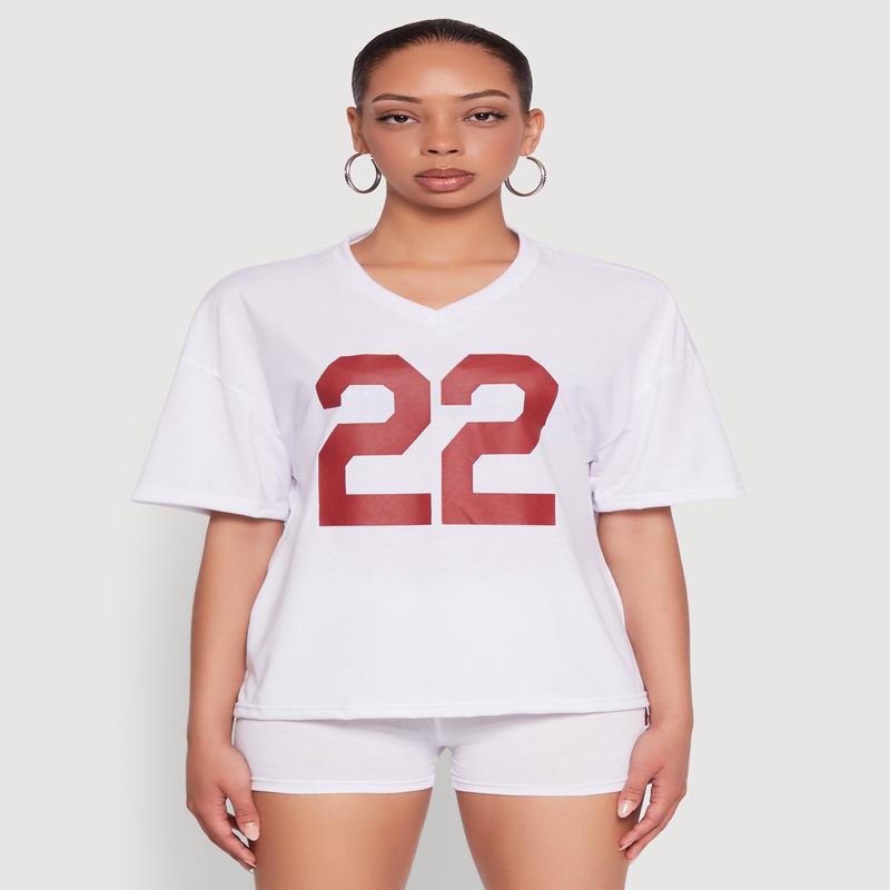 22 V Neck Football T Shirt