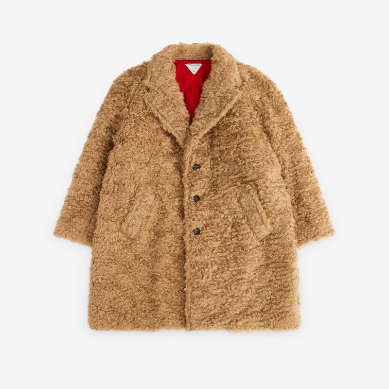 Bottega Veneta - Mens Curly Mohair Coat - (Pale Oak)