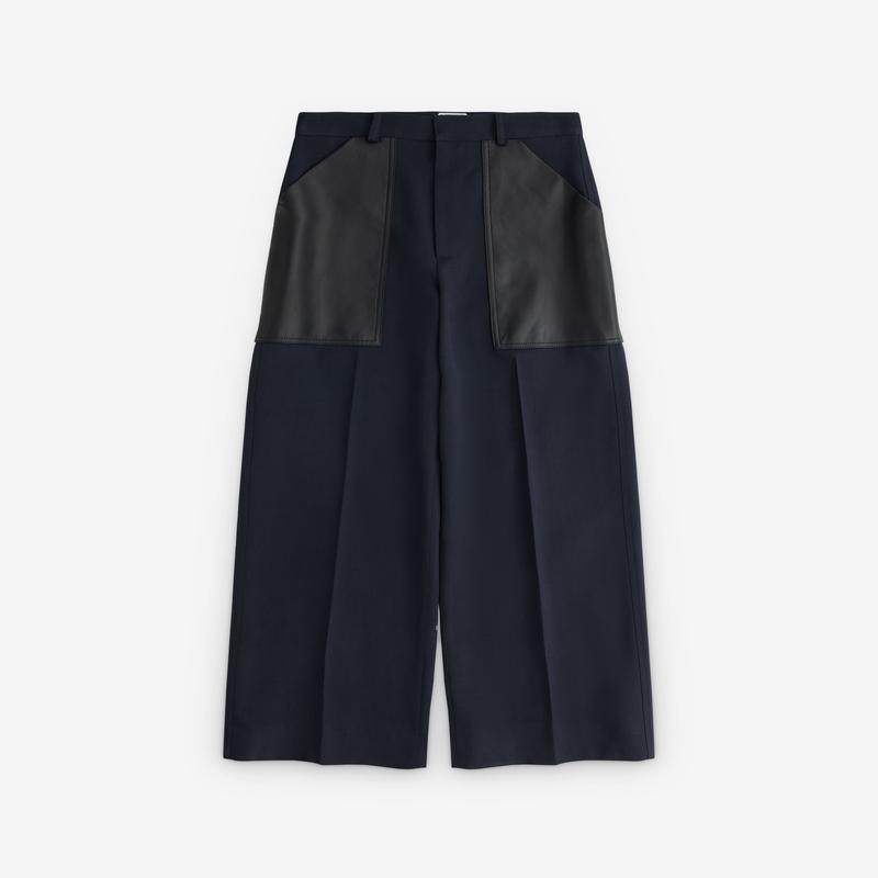 Bottega Veneta - Women's Wool And Cotton Trousers - (Midnight Blue)