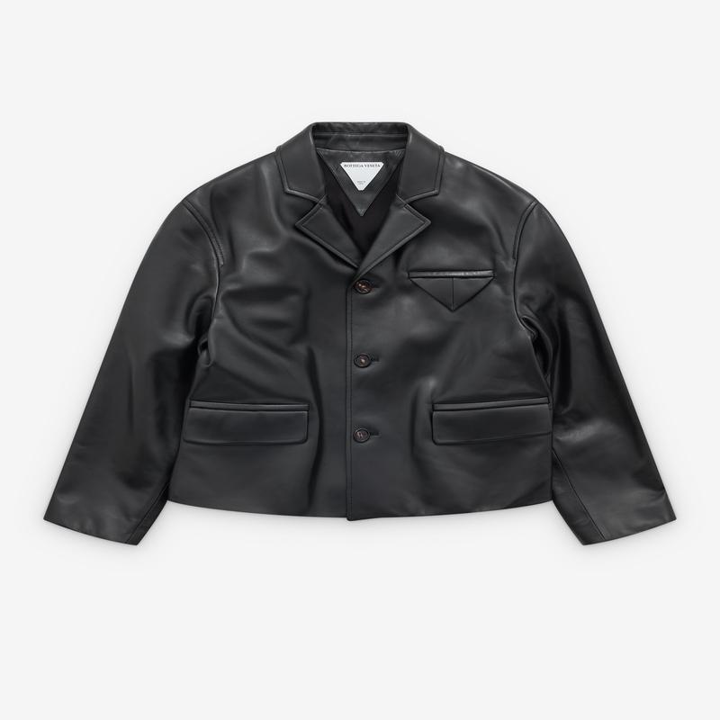 Bottega Veneta - Womens Leather Kimono Blouson - (Black)