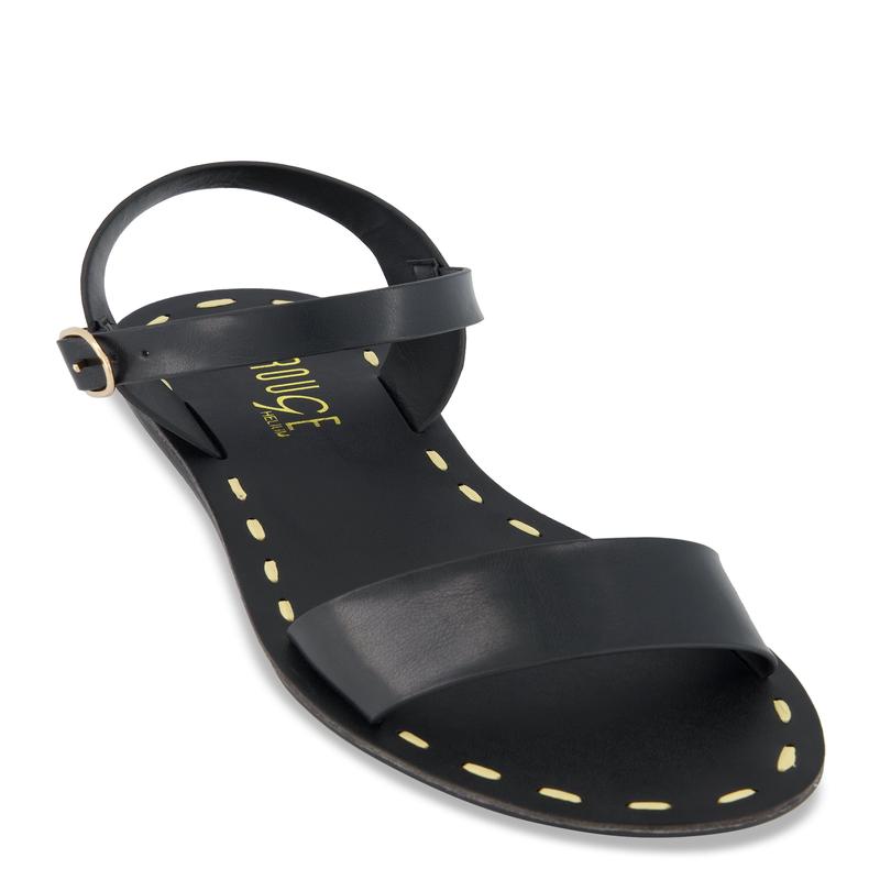 Contrast Stitch Ankle Strap Sandals