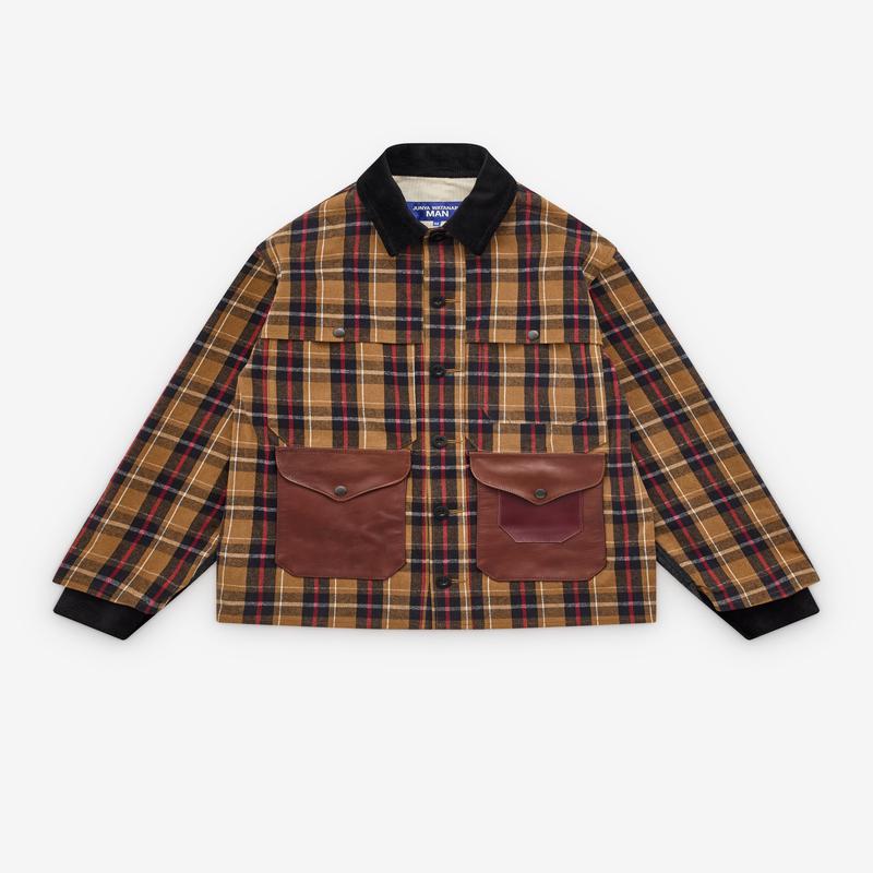 Junya Watanabe Man - Filson Men's Flannel Check x Leather Jacket - (Beige)