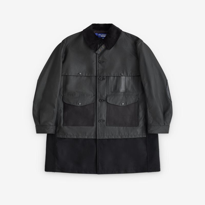 Junya Watanabe Man - Filson Men's Wool Flannel x Leather Long Coat - (Black)