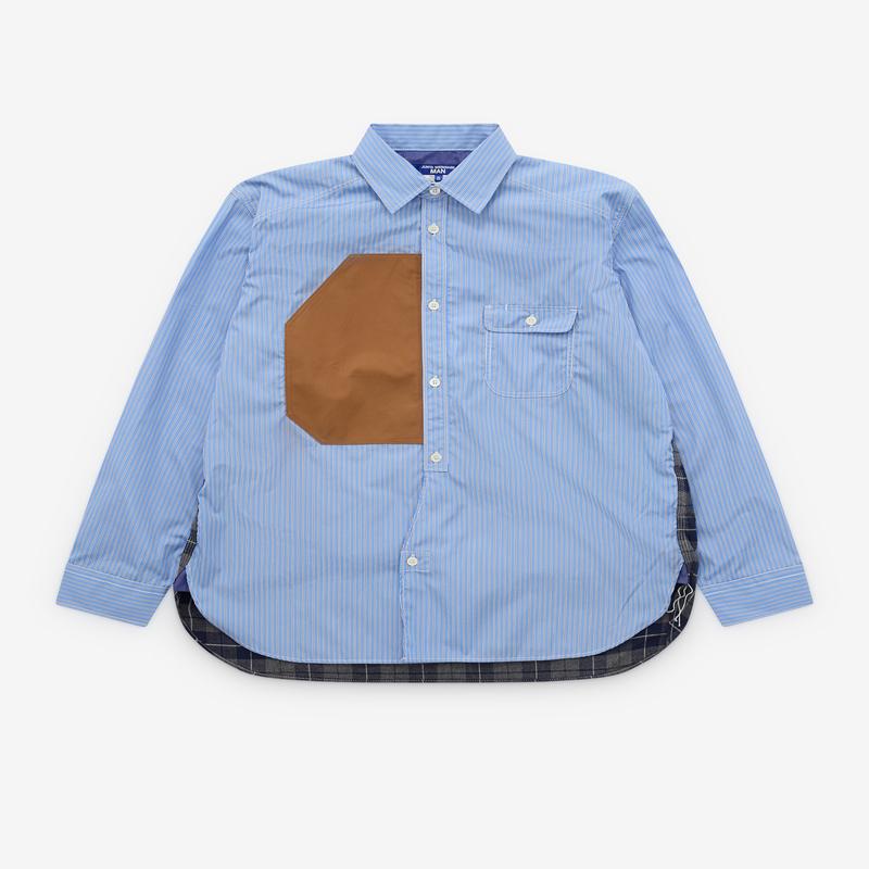 Junya Watanabe Man - Mens Striped and Check Shirt - (Blue)