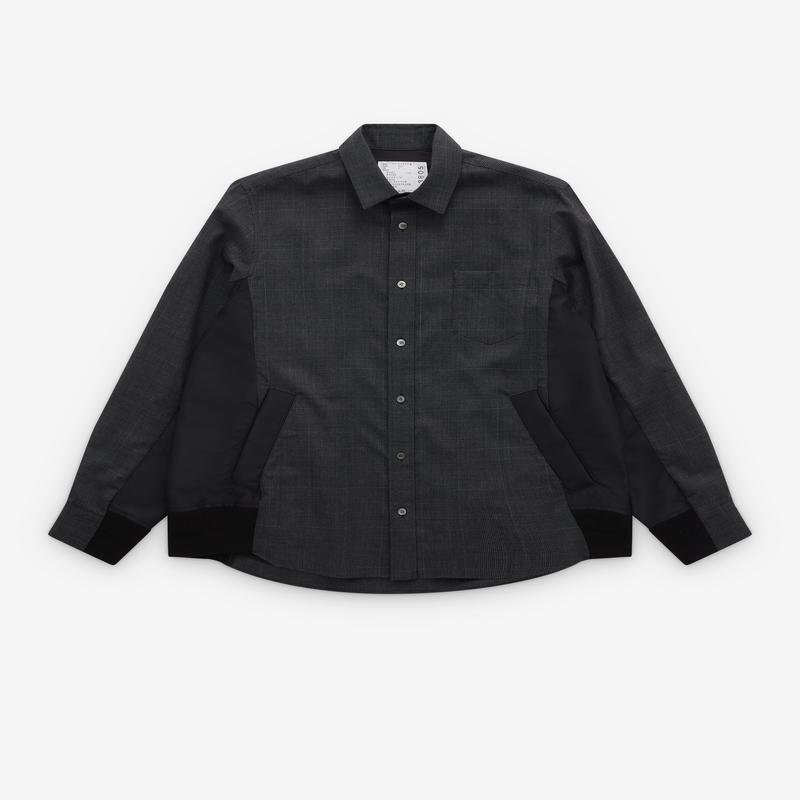 sacai - Mens Glen Check Shirt - (Grey/Black)