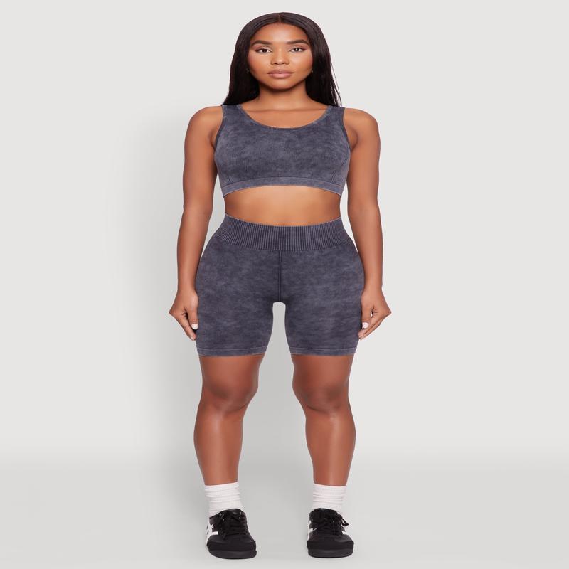 Seamless Mineral Wash Bike Shorts