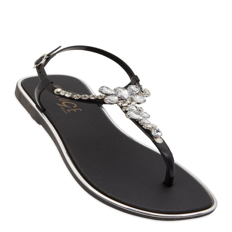 Ankle Strap Gemstone Thong Sandals