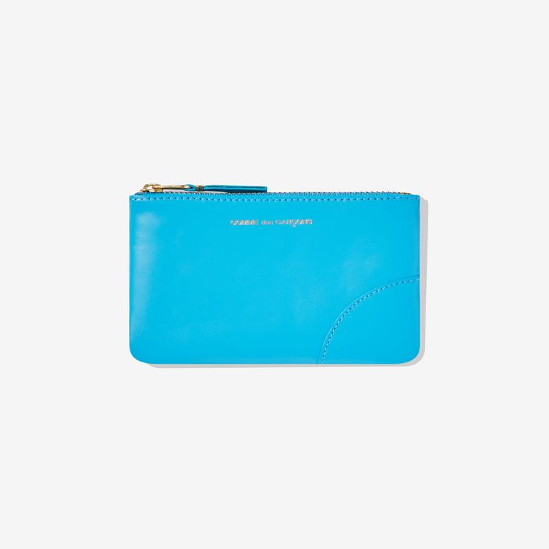 CDG Wallet - Classic Leather Zip Pouch - (Blue SA8100C)