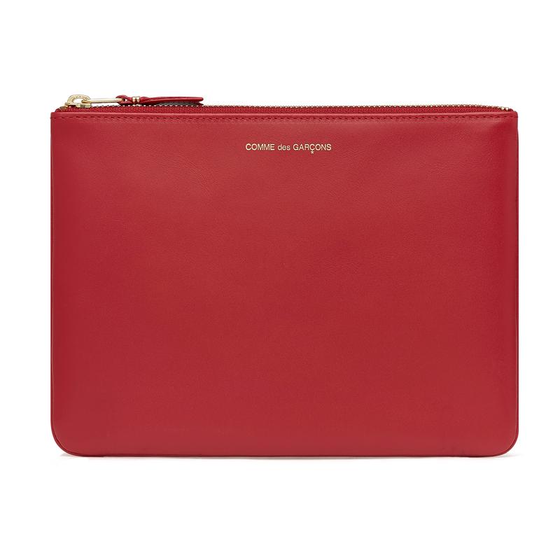 CDG Wallet - Classic Leather Zip Pouch - (Red SA5100C)