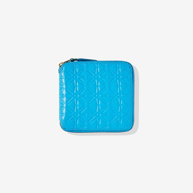 CDG Wallet - Colour Embossed A Full Zip Around Wallet - (Blue SA210ECA)