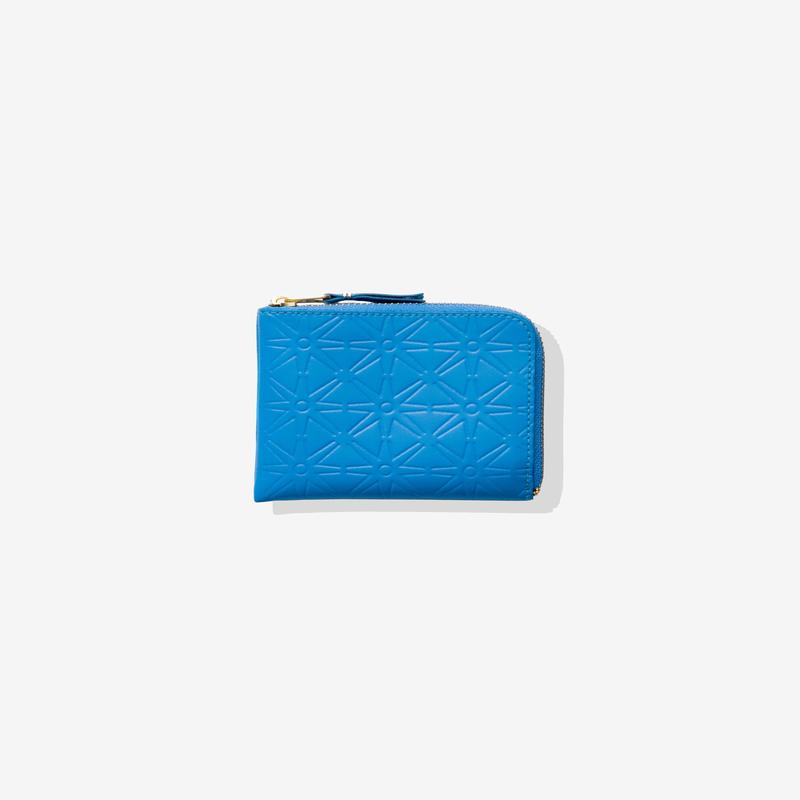 CDG Wallet - Colour Embossed A Zip Around Wallet - (Blue SA310ECA)