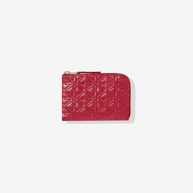 CDG Wallet - Colour Embossed A Zip Around Wallet - (Red SA310ECA)