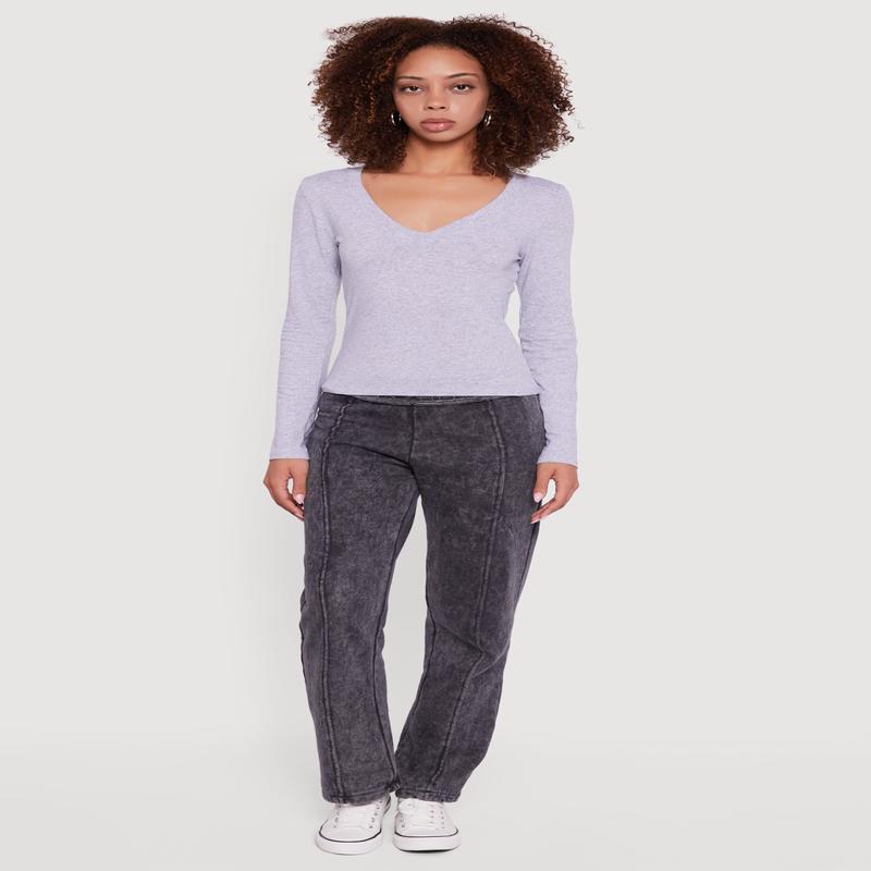 Long Sleeve V Neck T-Shirt