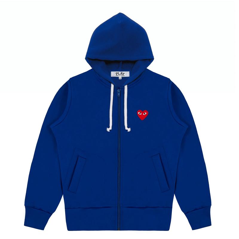 Play - Single Heart Zip Hoodie - (Navy)