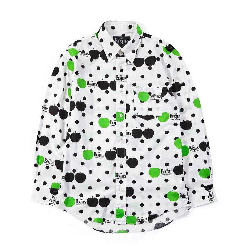CDG Beatles - Shirt - (White with Black/Green Apples)
