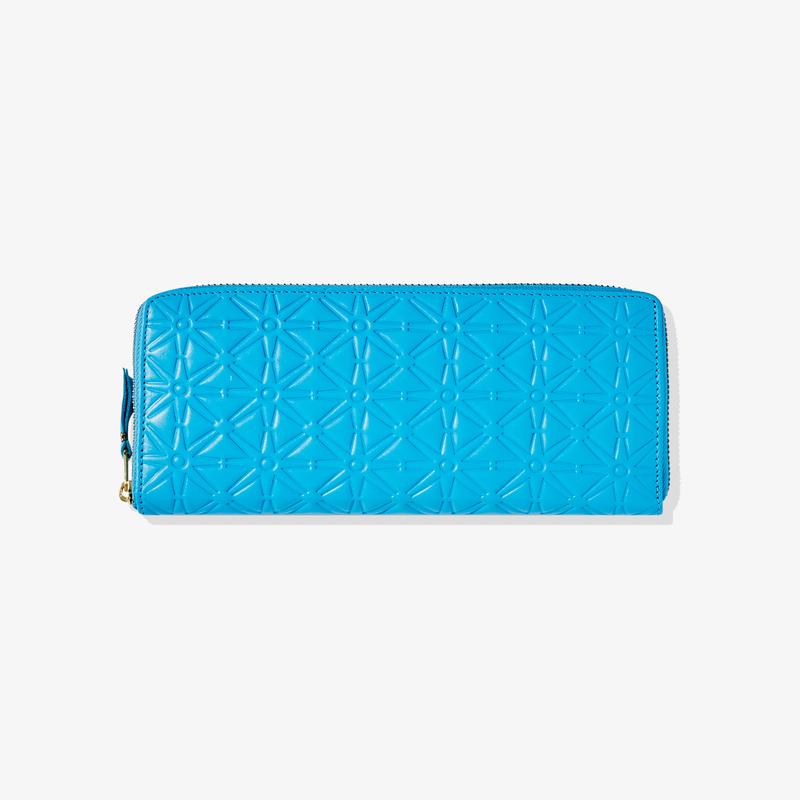 CDG Wallet - Colour Embossed A Zip Around Wallet - (Blue SA011ECA)