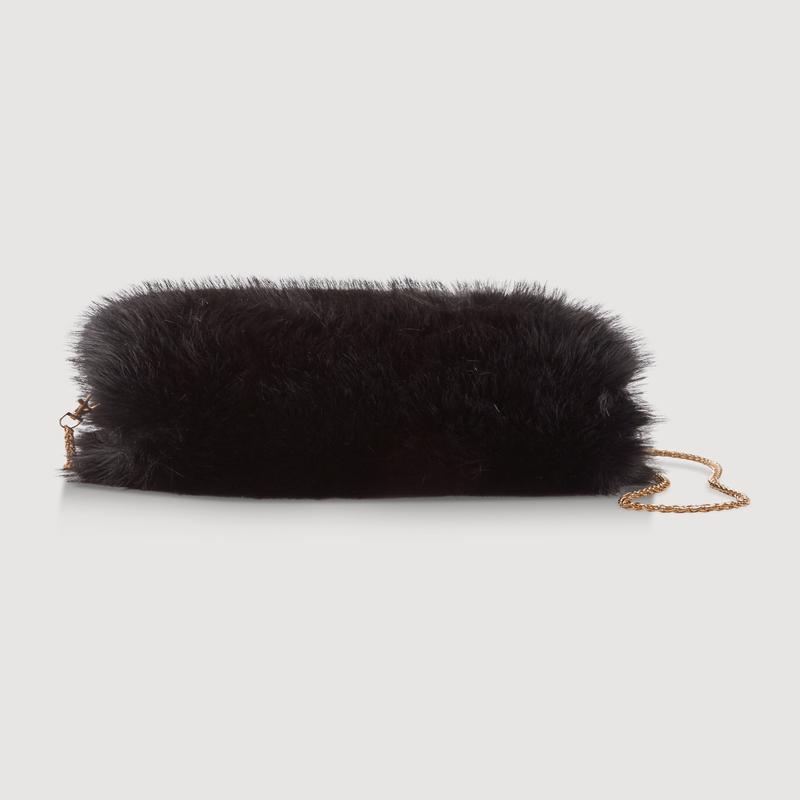 Faux Fur Hand Muff Chain Crossbody Bag