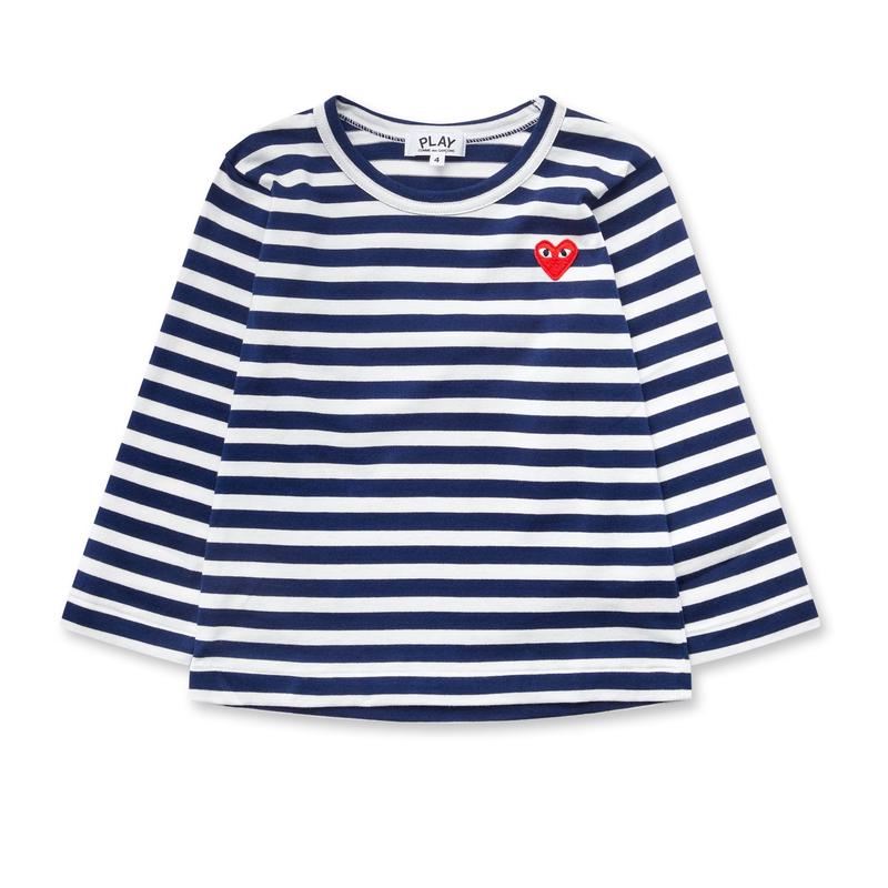 Play - Red Kids Striped Long Sleeve T-Shirt - (Navy)